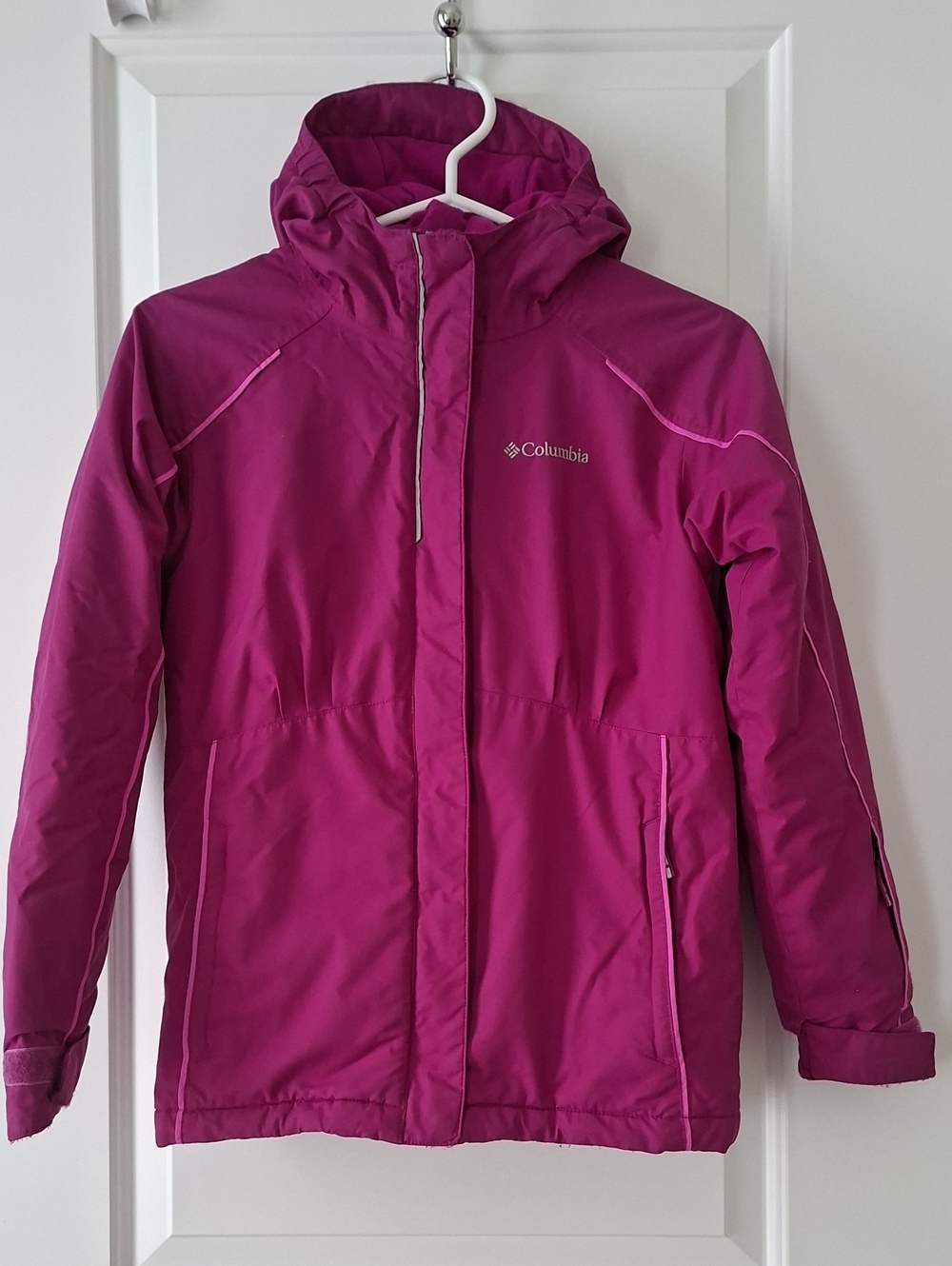 Columbia Omni-Heat™ Girl Magenta Hooded Mighty Mogul Winter Jacket size M 10/12